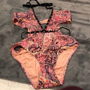 VS monokini with gold studs